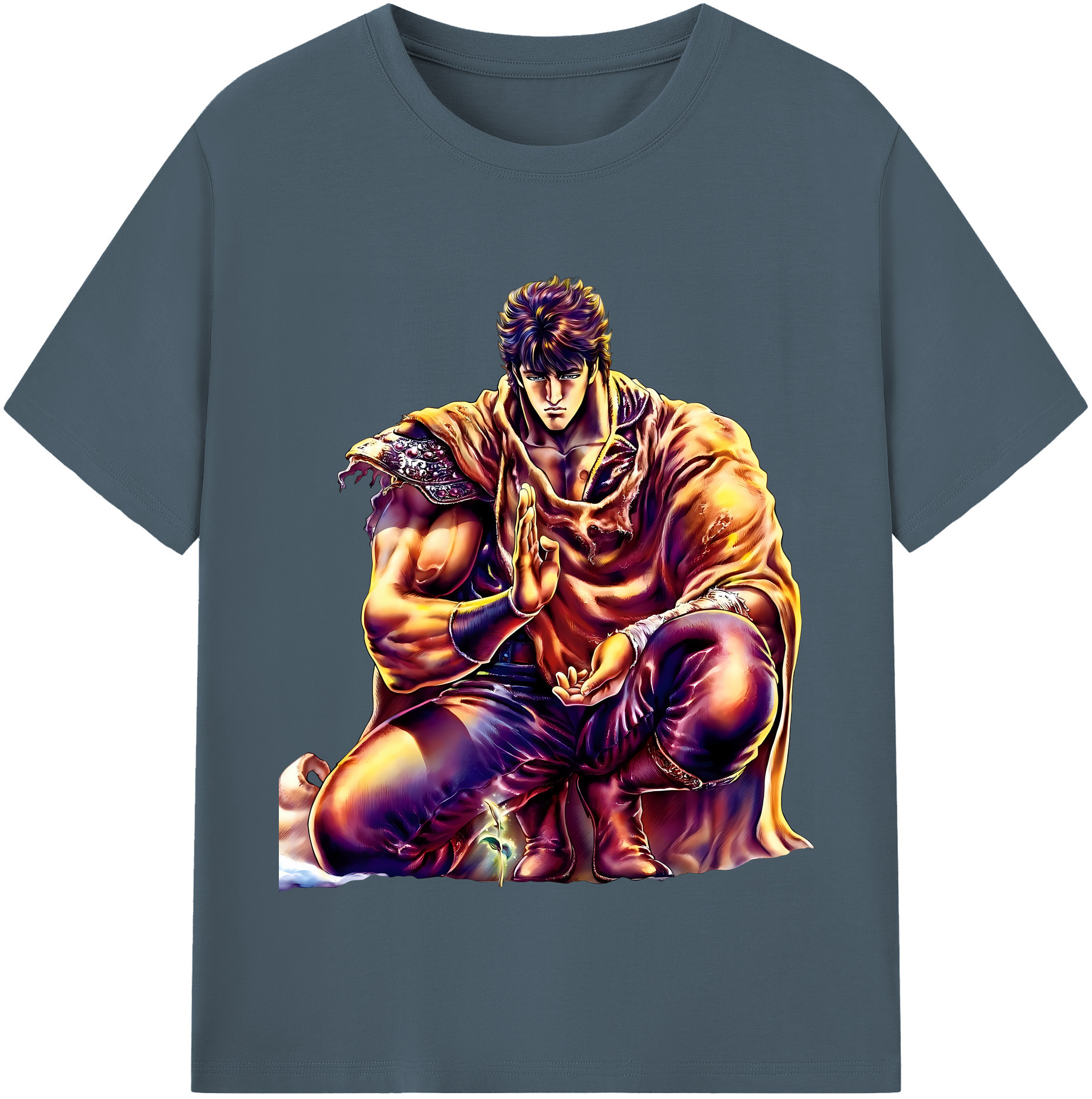 （画像用） 北斗の拳 Fist of the North Star 綿100％半袖Tシャツ（フロントプリント）